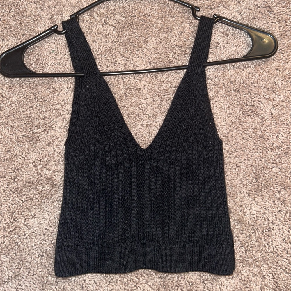Aerie Small Black Sweater Tank